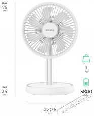 Siguro FT-D100W Urban Flex, teleszkópos Háztartás / Otthon / Kültér - Ventilátor / Légkondicionáló - Asztali ventilátor - 512352