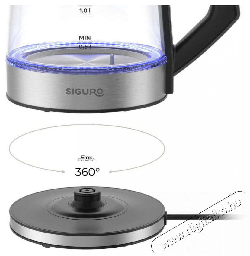 Siguro EK-S390GL Adelaide Konyhai term&eacute;kek - V&iacute;zforral&oacute; / teafőző - 513217