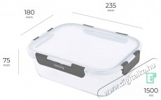 Siguro Glass Seal élelmiszertároló edény 1,5 l, 7,5 x 23,5 x 18 cm Konyhai termékek - Edény - Ételtároló - 519163