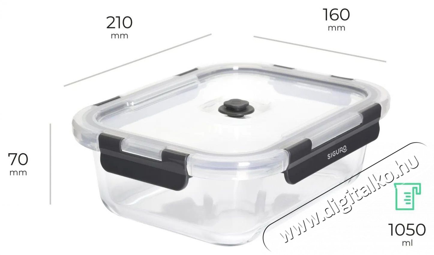 Siguro V&aacute;kuumos &uuml;veged&eacute;ny 1050 ml, 7 x 16 x 21 cm Konyhai term&eacute;kek - Ed&eacute;ny - &Eacute;telt&aacute;rol&oacute; - 520548