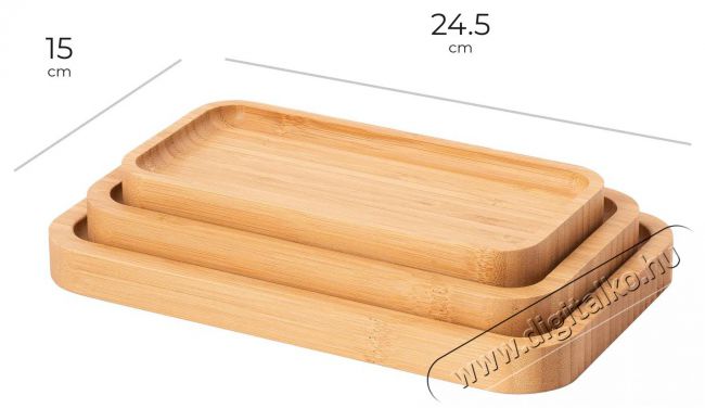 Siguro Bamboo szervírozó tányérkészlet, 3 darab Konyhai termékek - Étkészlet - Tányér készlet - 520555