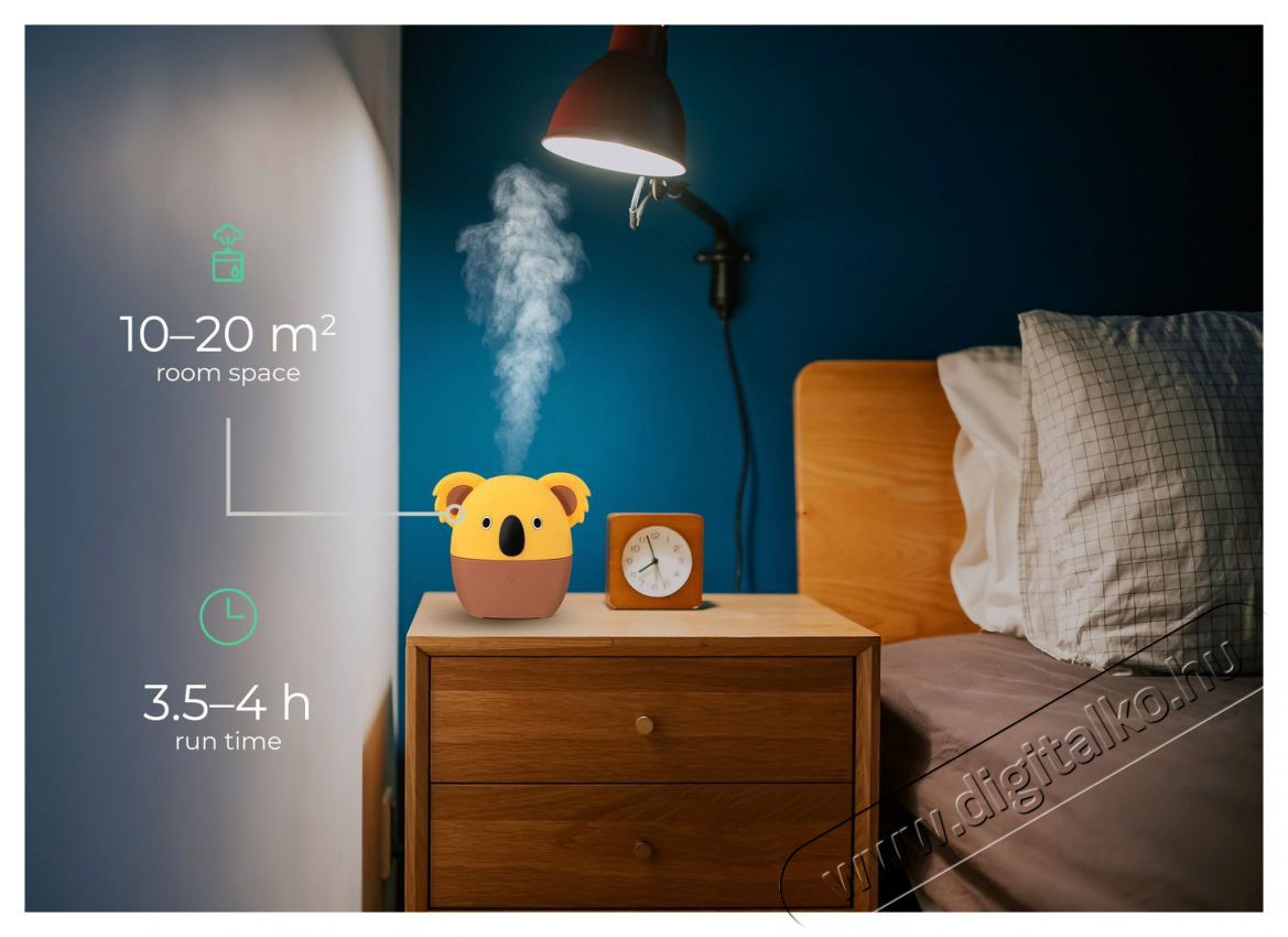 Siguro AD-K300I Sleepy Koala Aroma diff&uacute;zor Sz&eacute;ps&eacute;g&aacute;pol&aacute;s / Eg&eacute;szs&eacute;g - L&eacute;gtiszt&iacute;t&oacute; / p&aacute;r&aacute;s&iacute;t&oacute; / p&aacute;r&aacute;tlan&iacute;t&oacute; - P&aacute;r&aacute;s&iacute;t&oacute; - 526034