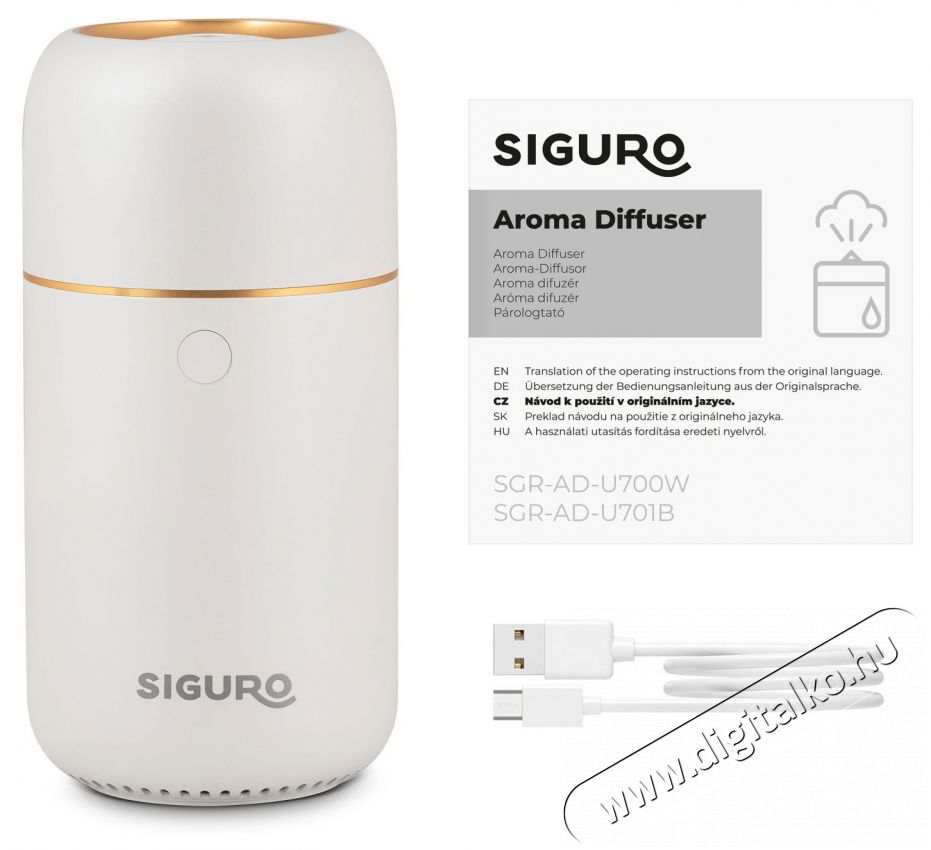 Siguro AD-U700W Serenity Pearl White Aroma diff&uacute;zor Sz&eacute;ps&eacute;g&aacute;pol&aacute;s / Eg&eacute;szs&eacute;g - L&eacute;gtiszt&iacute;t&oacute; / p&aacute;r&aacute;s&iacute;t&oacute; / p&aacute;r&aacute;tlan&iacute;t&oacute; - P&aacute;r&aacute;s&iacute;t&oacute; - 526036