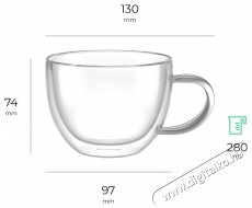 Siguro Capuccino duplafal&uacute; &uuml;vegpoh&aacute;r, 280 ml, 6 db Konyhai term&eacute;kek - K&aacute;v&eacute;főző / k&aacute;v&eacute;&ouml;rlő / kieg&eacute;sz&iacute;tő - K&aacute;v&eacute;s poh&aacute;r / cs&eacute;sze - 526049