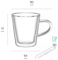 Siguro Espresso duplafalú üvegpohár, 90 ml, 2 db Konyhai termékek - Kávéfőző / kávéörlő / kiegészítő - Kávés pohár / csésze - 526052