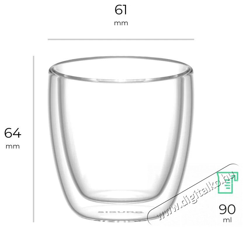 Siguro Espresso termopoh&aacute;r, 90 ml, 6 db Konyhai term&eacute;kek - K&aacute;v&eacute;főző / k&aacute;v&eacute;&ouml;rlő / kieg&eacute;sz&iacute;tő - K&aacute;v&eacute;s poh&aacute;r / cs&eacute;sze - 526054