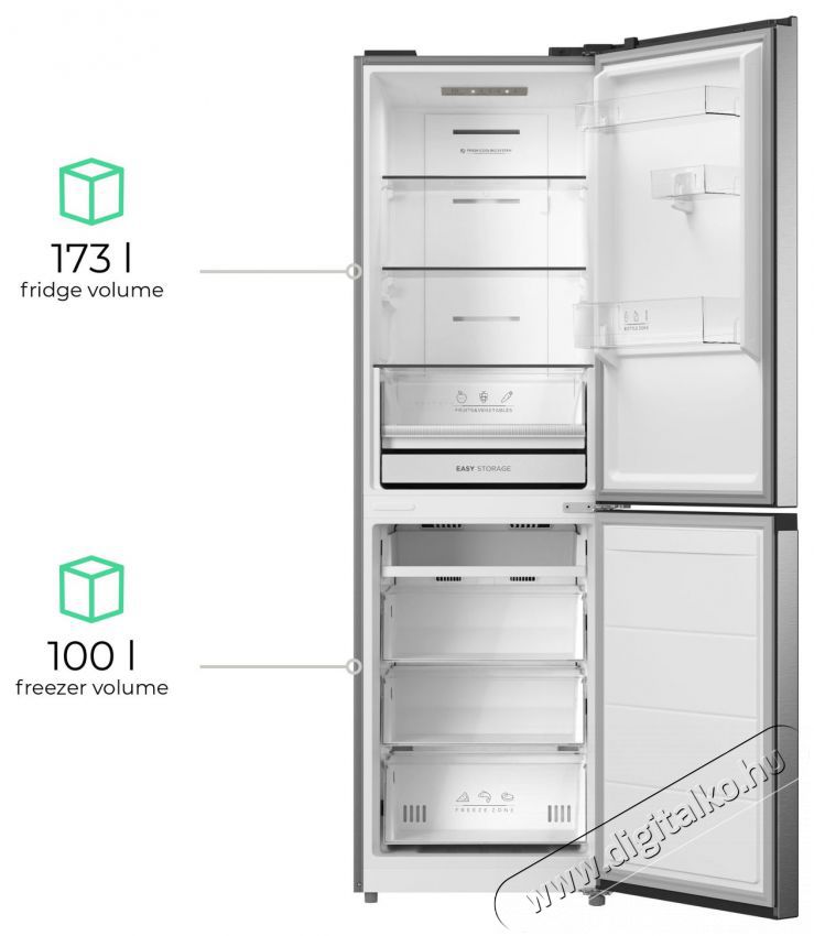 Siguro BF-D251S Szabadon&aacute;ll&oacute; alulfagyaszt&oacute;s kombin&aacute;lt hűtő Konyhai term&eacute;kek - Hűtő, fagyaszt&oacute; (szabadon&aacute;ll&oacute;) - Alulfagyaszt&oacute;s kombin&aacute;lt hűtő - 528020