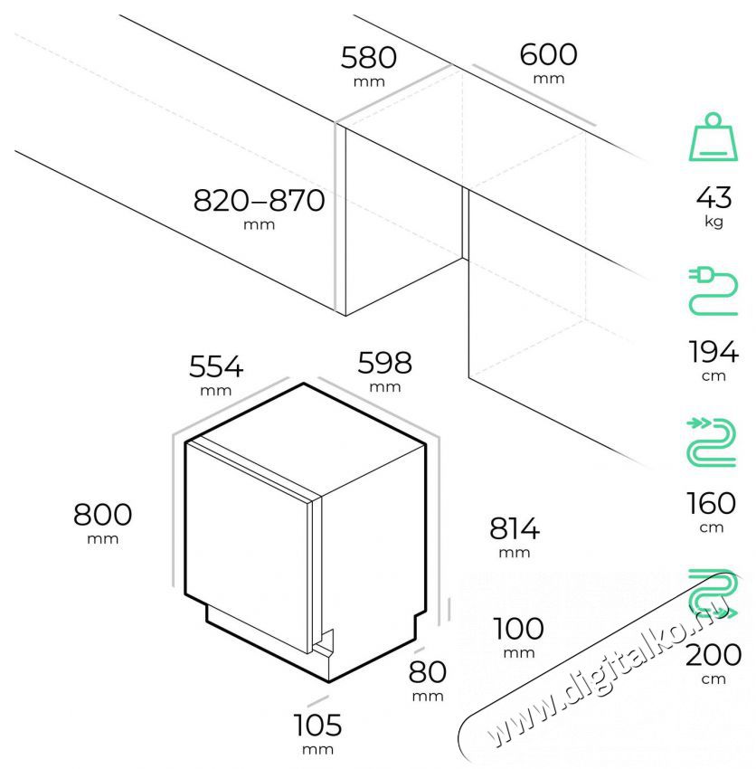 Siguro DW-B607S Profi Care Norm&aacute;l (60cm) be&eacute;p&iacute;thető mosogat&oacute;g&eacute;p Konyhai term&eacute;kek - Mosogat&oacute;g&eacute;p - Norm&aacute;l (60cm) be&eacute;p&iacute;thető mosogat&oacute;g&eacute;p - 528031