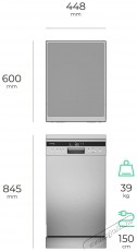 Siguro DW-F453S Efficlean Keskeny (45cm-ig) szabadonálló mosogatógép Konyhai termékek - Mosogatógép - Keskeny (45cm-ig) szabadonálló mosogatógép - 528027