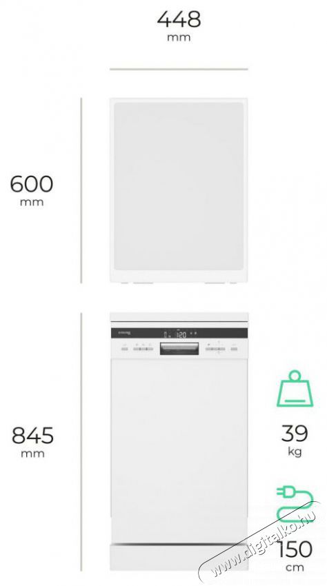 Siguro DW-F453W Efficlean Keskeny (45cm-ig) szabadon&aacute;ll&oacute; mosogat&oacute;g&eacute;p Konyhai term&eacute;kek - Mosogat&oacute;g&eacute;p - Keskeny (45cm-ig) szabadon&aacute;ll&oacute; mosogat&oacute;g&eacute;p - 528028