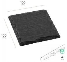 Siguro Slate Pala al&aacute;t&eacute;t k&eacute;szlet 10x10 cm, 4 db, fekete Konyhai term&eacute;kek - Konyhai eszk&ouml;z - K&eacute;szlet / szett - 528040
