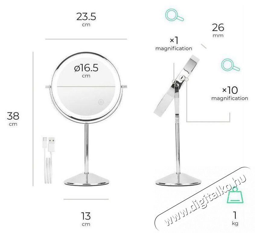 Siguro LM-M390SU Pure Beauty Nola sminkt&uuml;k&ouml;r Sz&eacute;ps&eacute;g&aacute;pol&aacute;s / Eg&eacute;szs&eacute;g - T&uuml;k&ouml;r - 530057