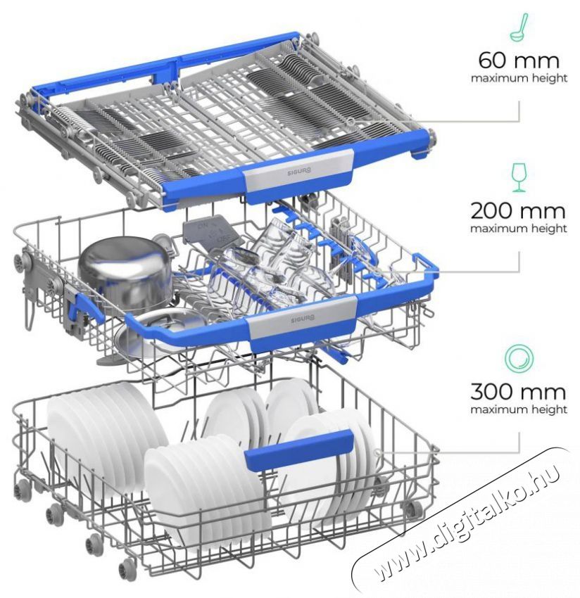 Siguro DW-B603S Inno Saver Konyhai term&eacute;kek - Mosogat&oacute;g&eacute;p - Norm&aacute;l (60cm) be&eacute;p&iacute;thető mosogat&oacute;g&eacute;p - 530029