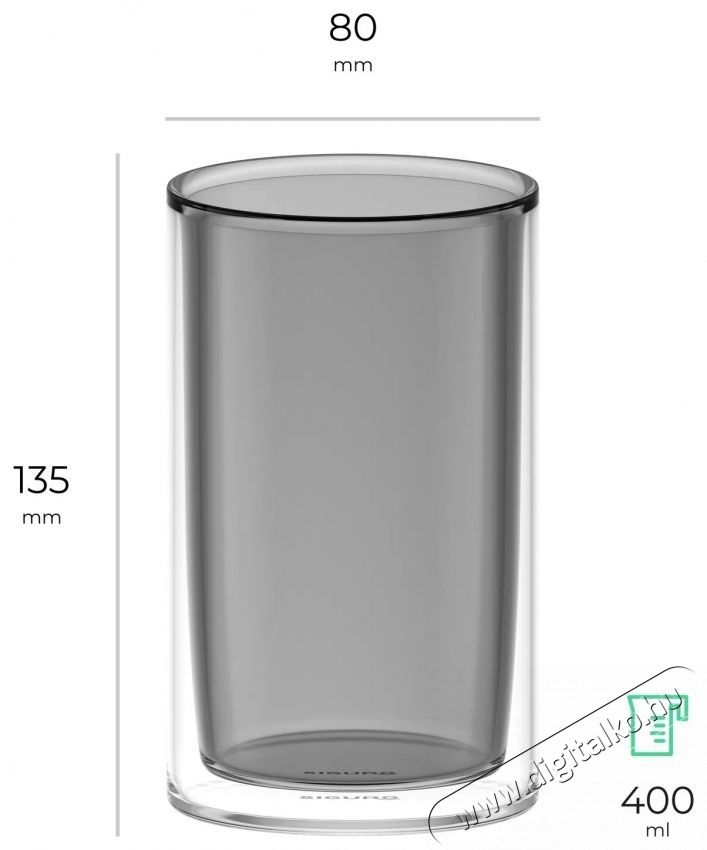 Siguro Elegance duplafal&uacute;, 400 ml, 2 darab Konyhai term&eacute;kek - K&aacute;v&eacute;főző / k&aacute;v&eacute;&ouml;rlő / kieg&eacute;sz&iacute;tő - K&aacute;v&eacute;s poh&aacute;r / cs&eacute;sze - 503776