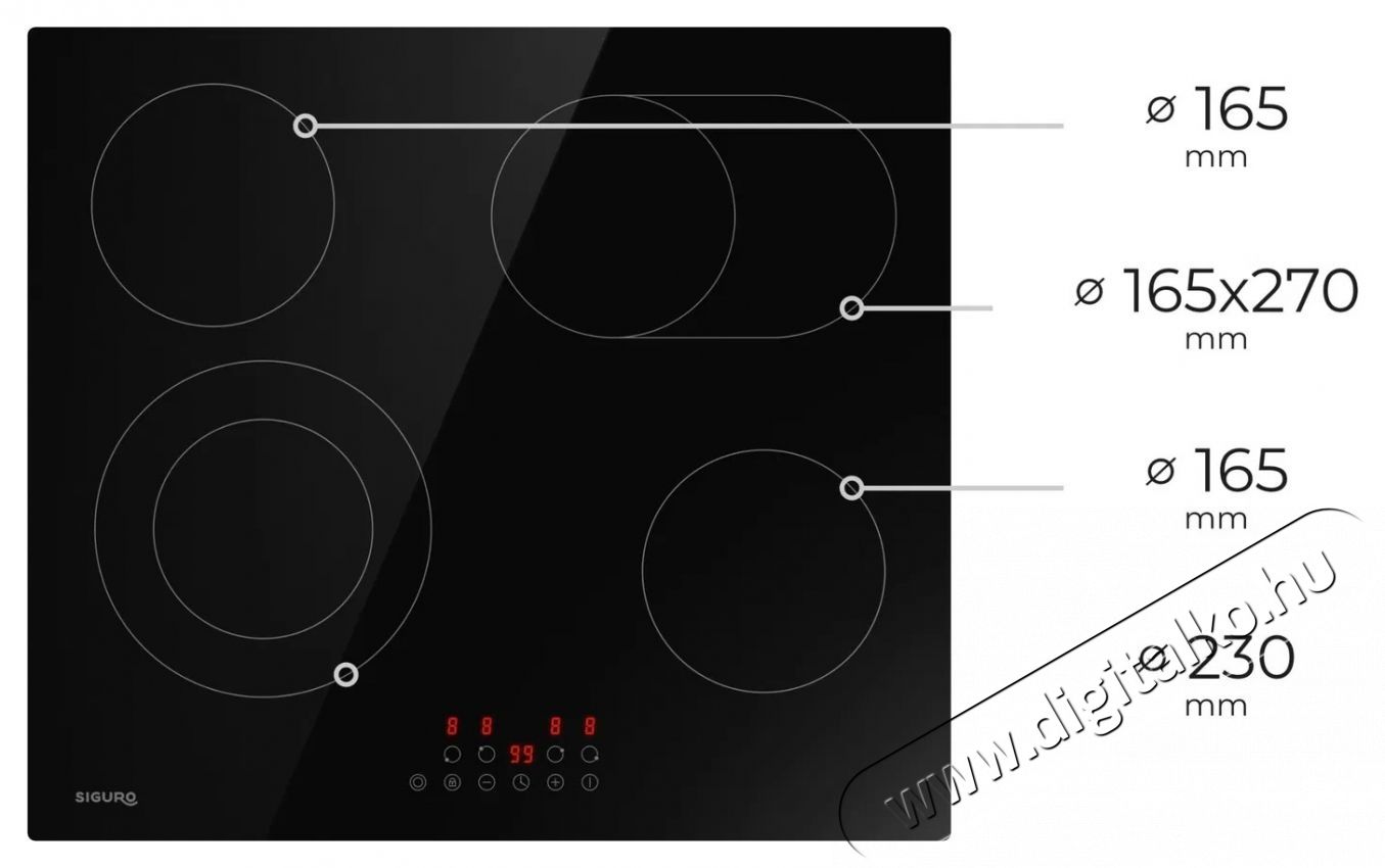 Siguro HB-C251B Glass Cooker Pro Főzőlap Konyhai term&eacute;kek - S&uuml;tő-főzőlap, tűzhely (be&eacute;p&iacute;thető) - Elektromos főzőlap (be&eacute;p&iacute;thető) - 531258