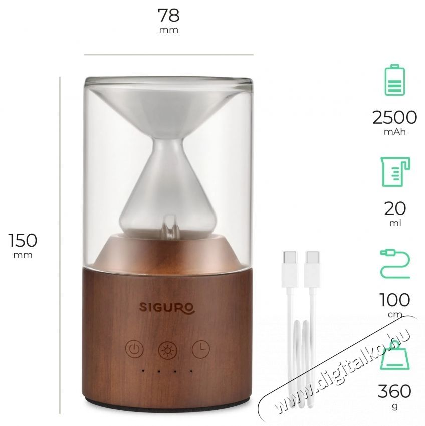 Siguro AD-G450DW Hourglass aroma diff&uacute;zor Fot&oacute;-Vide&oacute; kieg&eacute;sz&iacute;tők - F&eacute;nyterelő - Diff&uacute;zor - 532183