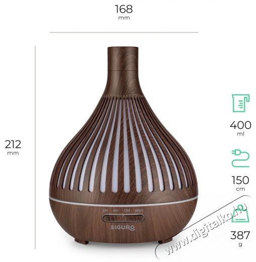 Siguro AD-R650DW Aroma Glow WiFi aroma diff&uacute;zor Sz&eacute;ps&eacute;g&aacute;pol&aacute;s / Eg&eacute;szs&eacute;g - L&eacute;gtiszt&iacute;t&oacute; / p&aacute;r&aacute;s&iacute;t&oacute; / p&aacute;r&aacute;tlan&iacute;t&oacute; - P&aacute;r&aacute;s&iacute;t&oacute; - 532184