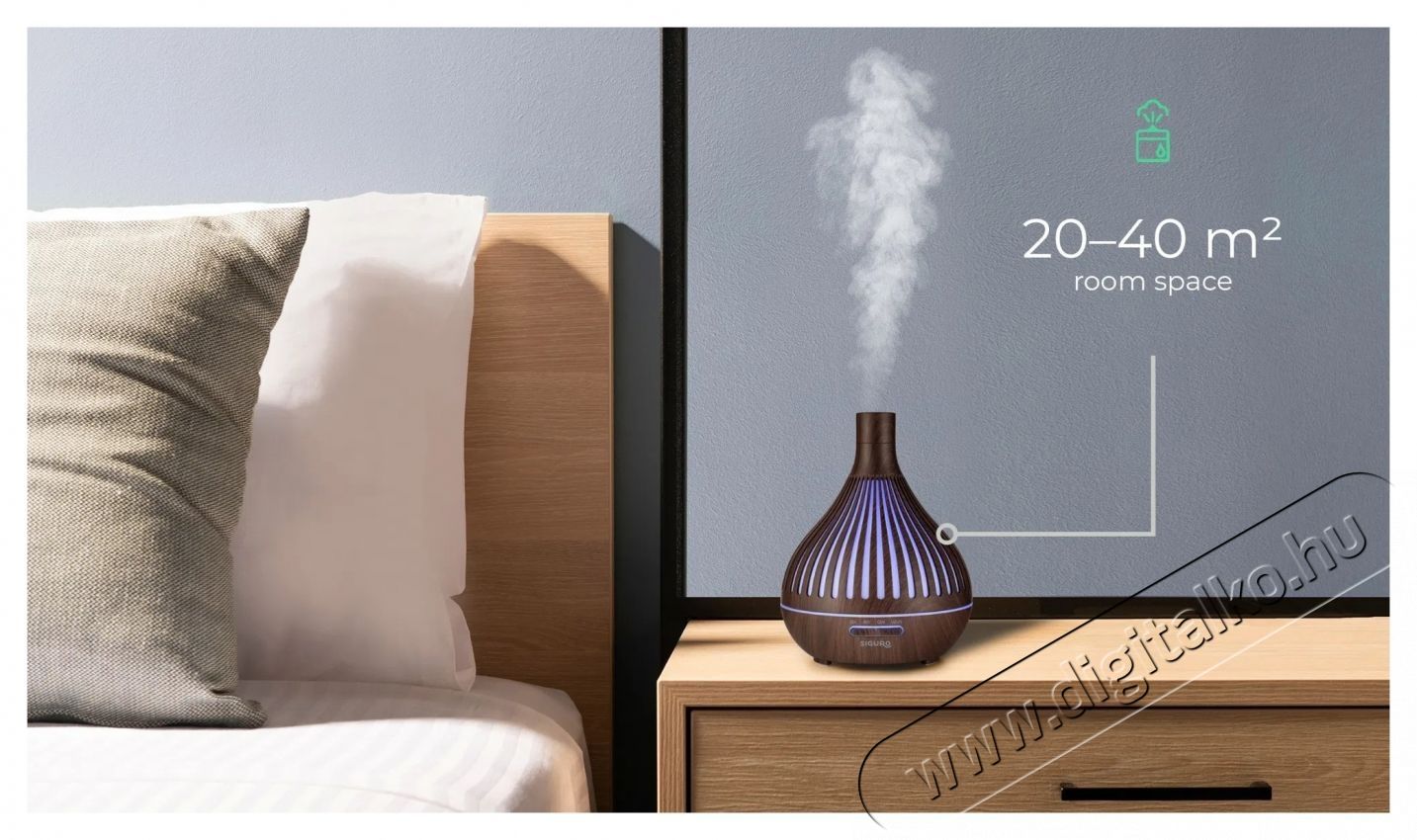 Siguro AD-R650DW Aroma Glow WiFi aroma diff&uacute;zor Sz&eacute;ps&eacute;g&aacute;pol&aacute;s / Eg&eacute;szs&eacute;g - L&eacute;gtiszt&iacute;t&oacute; / p&aacute;r&aacute;s&iacute;t&oacute; / p&aacute;r&aacute;tlan&iacute;t&oacute; - P&aacute;r&aacute;s&iacute;t&oacute; - 532184