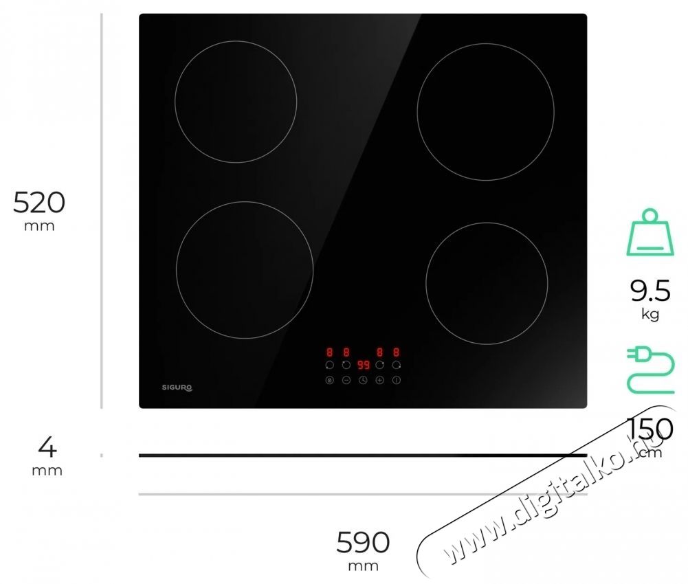 Siguro HB-I251B Induction Cooker Pro Főzőlap Konyhai term&eacute;kek - S&uuml;tő-főzőlap, tűzhely (be&eacute;p&iacute;thető) - Indukci&oacute;s főzőlap (be&eacute;p&iacute;thető) - 537623