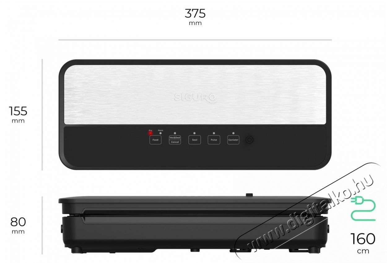 Siguro VS-E200 Easy Seal Plus V&aacute;kuumoz&oacute; g&eacute;p Konyhai term&eacute;kek - F&oacute;liahegesztő - F&oacute;liahegesztő - 540060
