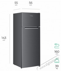Siguro TFE251Y Hűtőszekr&eacute;ny Konyhai term&eacute;kek - Hűtő, fagyaszt&oacute; (szabadon&aacute;ll&oacute;) - Fel&uuml;lfagyaszt&oacute;s kombin&aacute;lt hűtő - 540670