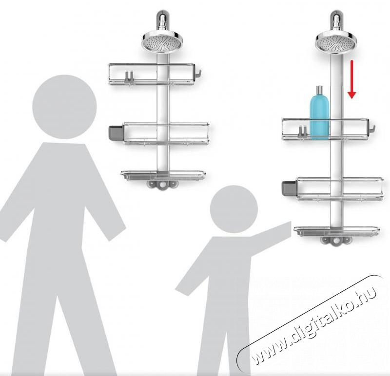 SimpleHuman BT1099 állítható zuhany polcrendszer Háztartás / Otthon / Kültér - Fürdőszoba / wc - Zuhanyzó polcrendszer - 299861