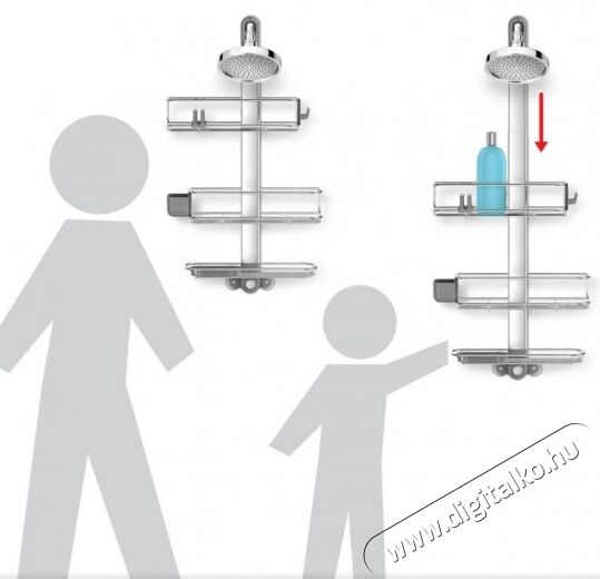 SimpleHuman BT1099 állítható zuhany polcrendszer Háztartás / Otthon / Kültér - Fürdőszoba / wc - Zuhanyzó polcrendszer - 299861