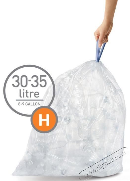 SimpleHuman CW0286 H-típusú szemetes zsák utántöltő csomag, átlátszó (60 db) Háztartás / Otthon / Kültér - Lakásfelszerelés - Szemetes zsák / kiegészítő - 354920