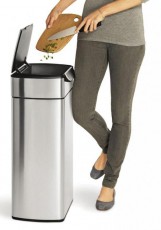 SimpleHuman CW2015 30 literes négyszögletes, érintő nyitású, rozsdamentes szemetes Háztartás / Otthon / Kültér - Lakásfelszerelés - Szemetes - 315684
