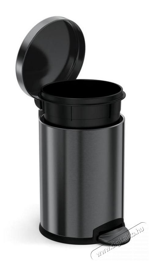 SimpleHuman CW2070 4.5 literes kerek, pedálos szemetes - rozsdamentes fekete Háztartás / Otthon / Kültér - Lakásfelszerelés - Szemetes - 344363