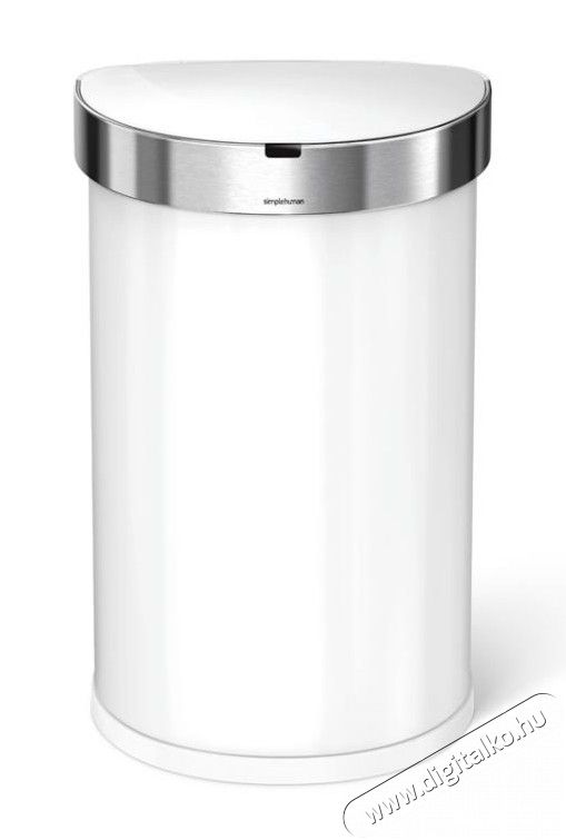 SimpleHuman ST2018 45 literes rozsdamentes félkör alakú szenzoros szemetes - fehér Háztartás / Otthon / Kültér - Lakásfelszerelés - Szemetes - 325288