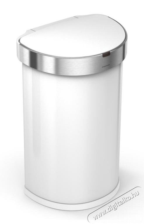 SimpleHuman ST2018 45 literes rozsdamentes félkör alakú szenzoros szemetes - fehér Háztartás / Otthon / Kültér - Lakásfelszerelés - Szemetes - 325288