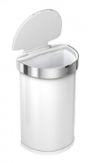 SimpleHuman ST2018 45 literes rozsdamentes félkör alakú szenzoros szemetes - fehér Háztartás / Otthon / Kültér - Lakásfelszerelés - Szemetes - 325288