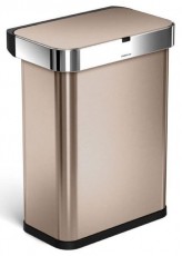 SimpleHuman ST2032 szemetes hang- és mozgásszenzorral 58L - rózsaarany Háztartás / Otthon / Kültér - Lakásfelszerelés - Szemetes - 360514