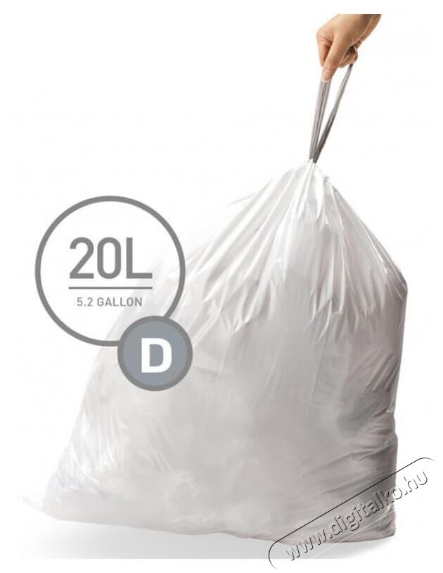SimpleHuman CW0163 D-típusú egyedi méretezésű szemetes zsák újratöltő csomag (1 x 20 zsák / csomag) Háztartás / Otthon / Kültér - Lakásfelszerelés - Szemetes zsák / kiegészítő - 336786