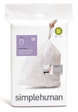 SimpleHuman CW0166 G-típusú egyedi méretezésű szemetes zsák újratöltő csomag (1 x 20 zsák / csomag) Háztartás / Otthon / Kültér - Lakásfelszerelés - Szemetes zsák / kiegészítő - 300414
