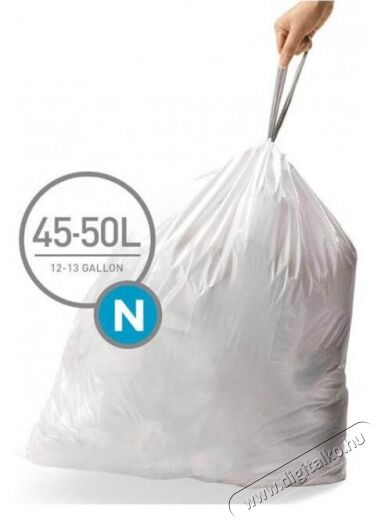SimpleHuman CW0174 N-típusú egyedi méretezésű szemetes zsák újratöltő csomag (20 db) Háztartás / Otthon / Kültér - Lakásfelszerelés - Szemetes zsák / kiegészítő - 326285