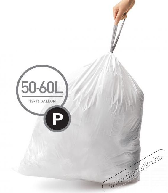 SimpleHuman CW0175 P-típusú egyedi méretezésű szemetes zsák újratöltő csomag (20 db) Háztartás / Otthon / Kültér - Lakásfelszerelés - Szemetes zsák / kiegészítő - 303296
