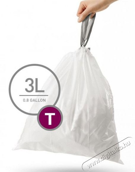 SimpleHuman CW0216 T-típusú egyedi méretezésű szemetes zsák újratöltő csomag (1 x 40 zsák / csomag) Háztartás / Otthon / Kültér - Lakásfelszerelés - Szemetes zsák / kiegészítő - 310550