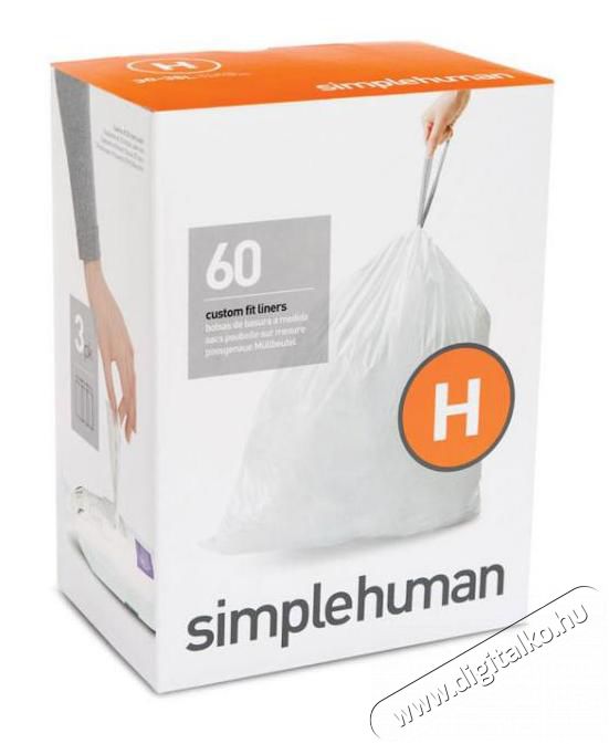SimpleHuman CW0258 H-típusú egyedi méretezésű szemetes zsák újratöltő csomag (60 db) Háztartás / Otthon / Kültér - Lakásfelszerelés - Szemetes zsák / kiegészítő - 344362