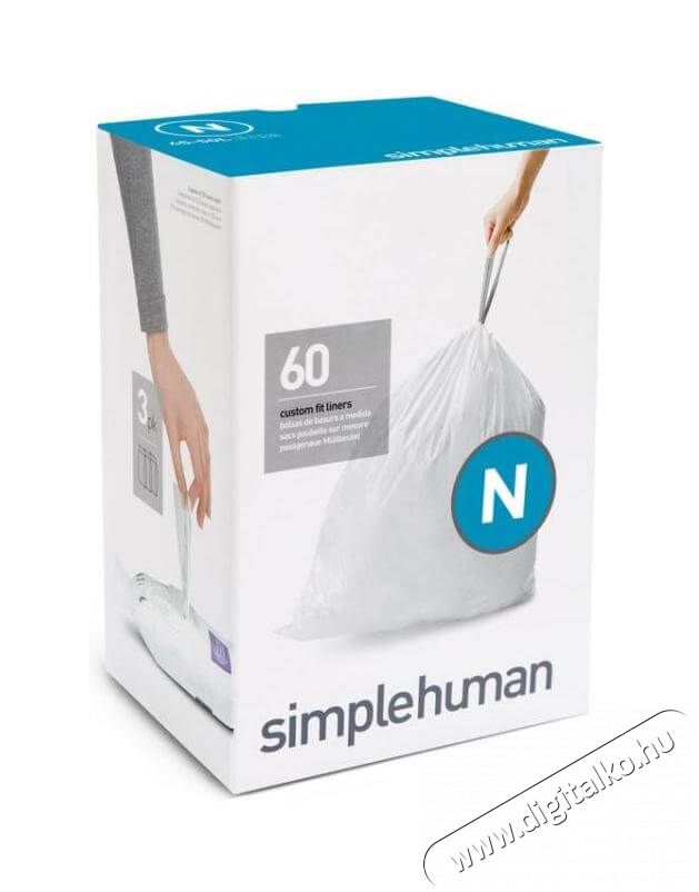 SimpleHuman CW0262 N-típusú szemetes zsák utántöltő csomag (60 db) Háztartás / Otthon / Kültér - Lakásfelszerelés - Szemetes zsák / kiegészítő - 349432