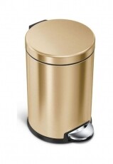 SimpleHuman CW2074 4.5 literes kerek, pedálos szemetes - sárgaréz Háztartás / Otthon / Kültér - Lakásfelszerelés - Szemetes - 350999