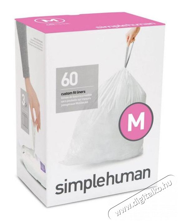 SimpleHuman CW0261 M-típusú egyedi méretezésű szemetes zsák újratöltő csomag (60 db) Háztartás / Otthon / Kültér - Lakásfelszerelés - Szemetes zsák / kiegészítő - 345341