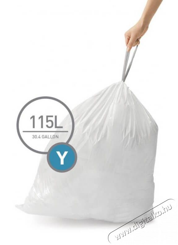 SimpleHuman CW0404 Y-típusú 115 literes szemetes zsák - 200 db Háztartás / Otthon / Kültér - Lakásfelszerelés - Szemetes zsák / kiegészítő - 340508