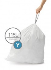 SimpleHuman CW0404 Y-típusú 115 literes szemetes zsák - 200 db Háztartás / Otthon / Kültér - Lakásfelszerelés - Szemetes zsák / kiegészítő - 340508