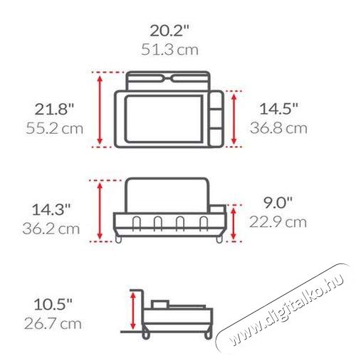 SimpleHuman KT1154 rozsdamentes acél keretes edény szárító, borospohár tartóval Konyhai termékek - Mosogató - Edény szárító / tartó - 300165