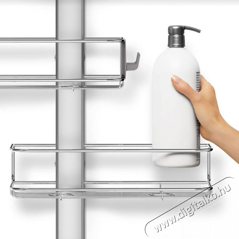 SimpleHuman BT1101 zuhanykabinra illeszthető polcrendszer, rozsdamentes / eloxált aluminium Háztartás / Otthon / Kültér - Fürdőszoba / wc - Zuhanyzó polcrendszer - 320703
