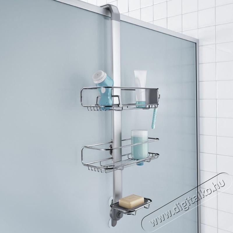 SimpleHuman BT1101 zuhanykabinra illeszthető polcrendszer, rozsdamentes / eloxált aluminium Háztartás / Otthon / Kültér - Fürdőszoba / wc - Zuhanyzó polcrendszer - 320703