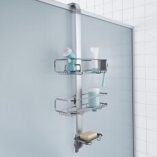 SimpleHuman BT1101 zuhanykabinra illeszthető polcrendszer, rozsdamentes / eloxált aluminium Háztartás / Otthon / Kültér - Fürdőszoba / wc - Zuhanyzó polcrendszer - 320703