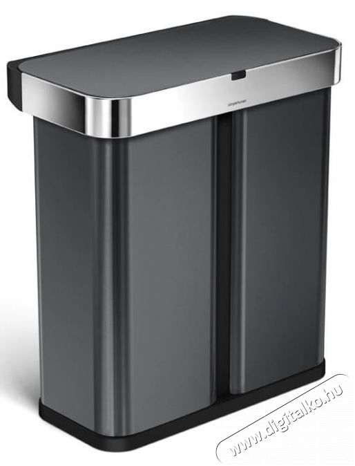 SimpleHuman ST2040 58l mozgás és hangszenzoros szemetes - fekete Háztartás / Otthon / Kültér - Lakásfelszerelés - Szemetes - 361335